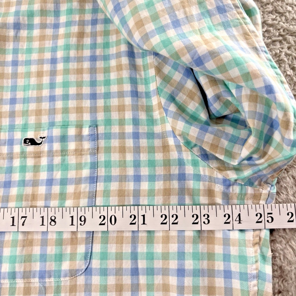 Vineyard Vines Slim Fit Tucker Shirt Mens XL Button Down Green Gingham Preppy - Picture 6 of 12